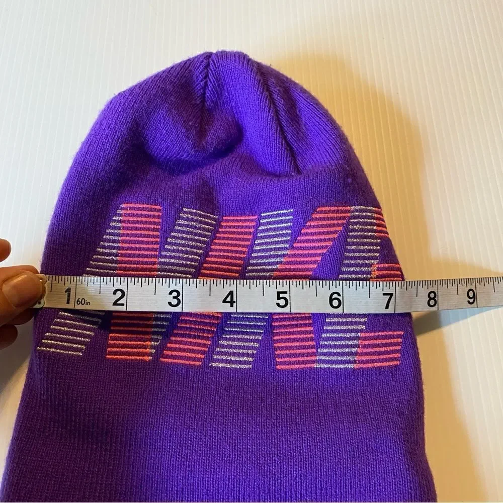 Nike youth girls kids purple pink Cuff beanie Hat 5-10 yrs old
